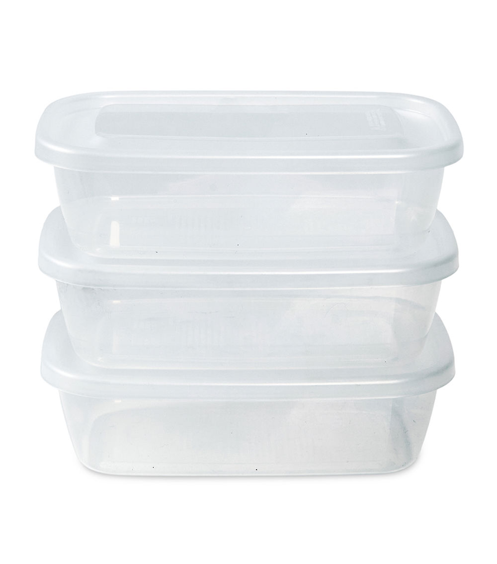 Food Storage Container, Clear (3 pcs) - 800ml