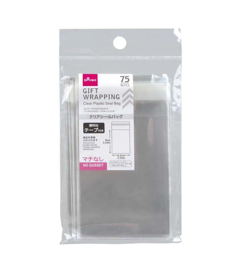 Plastic Seal Bag, Clear (75 pcs) - 9cmx6.5cm