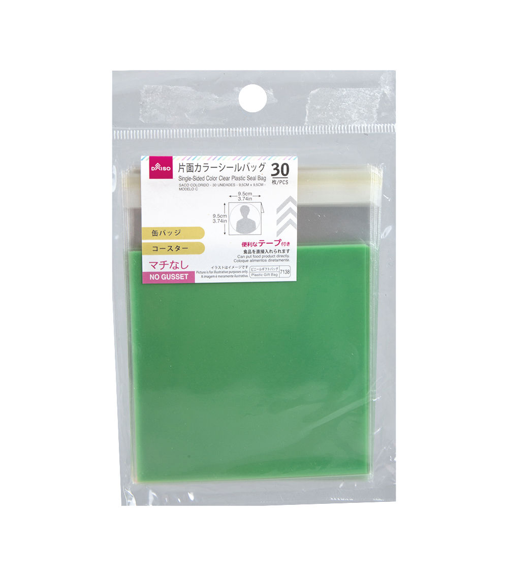 Single-Side Color Clear Plastic Seal Bags, Assorted (30 pcs)