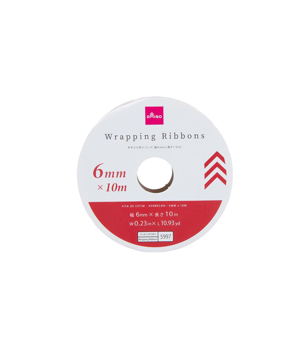 Satin Ribbon, Red (6mm x 10m)