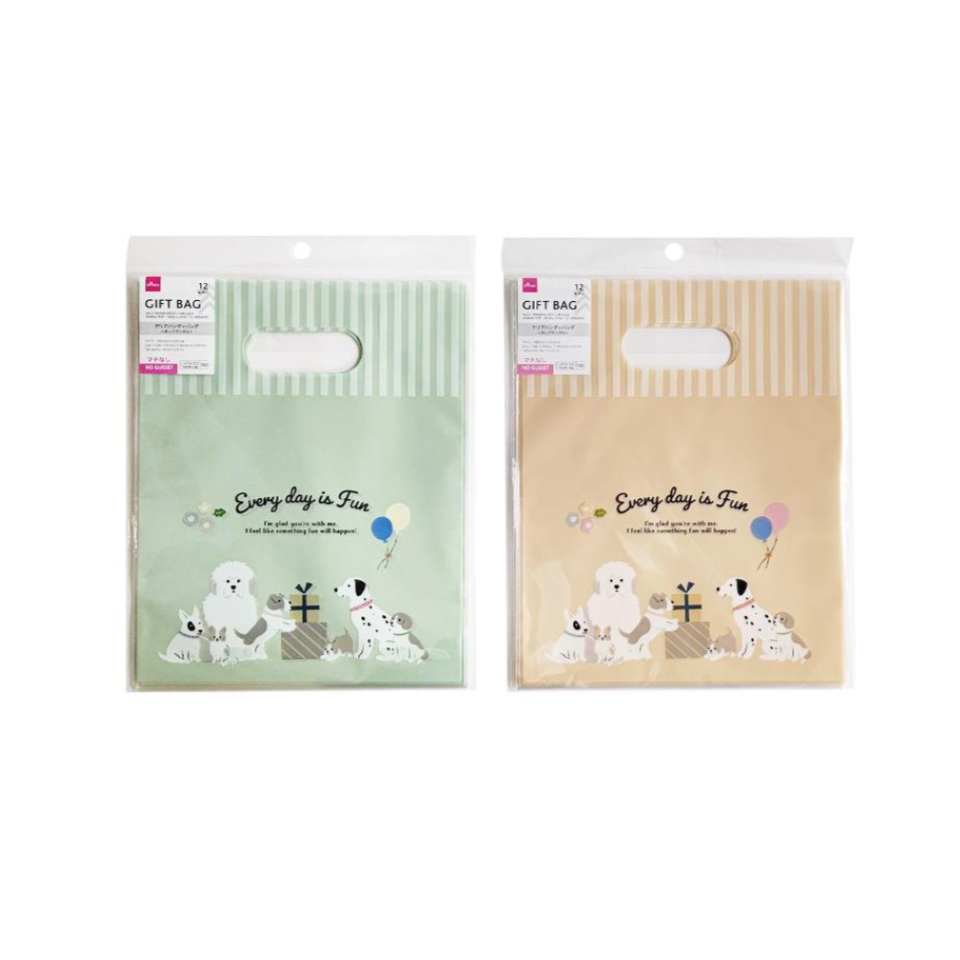 Pop Animal Clear Handle Bags, Assorted (12 pcs) - 18x22cm