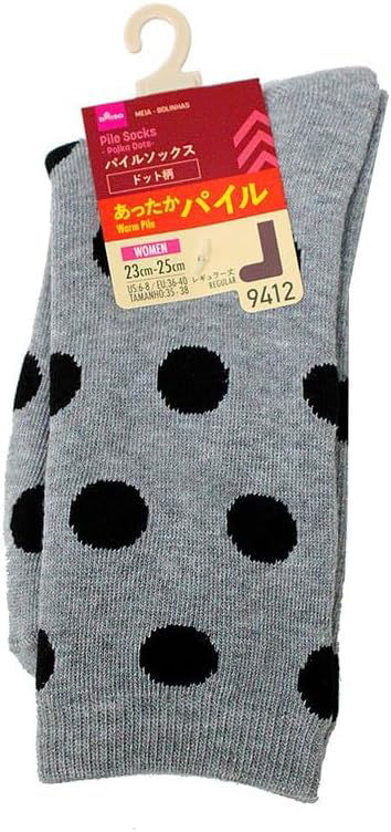 Warm pile knee-high socks with animal print