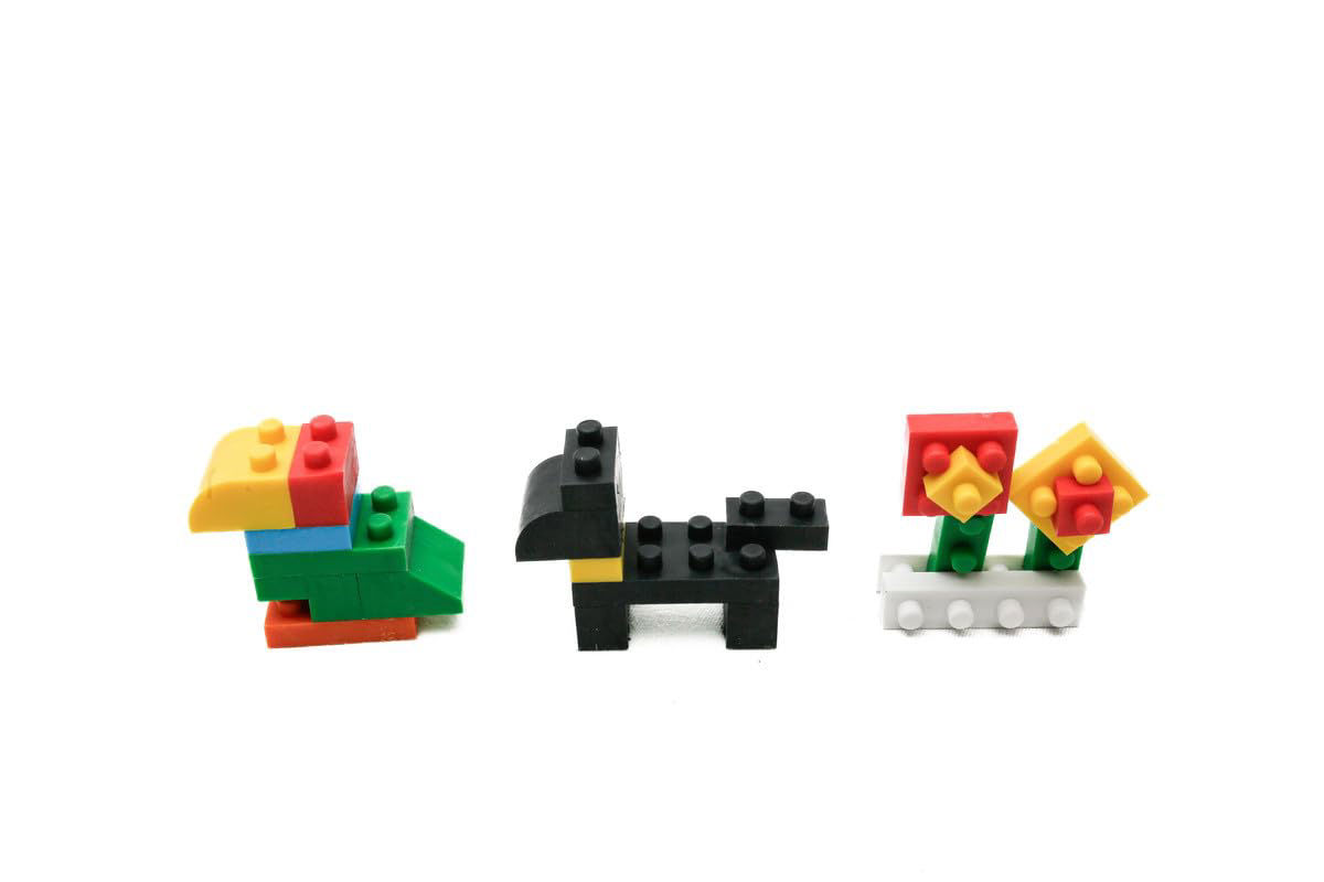 Block Animal Puzzle Eraser Set – Buildable Erasers