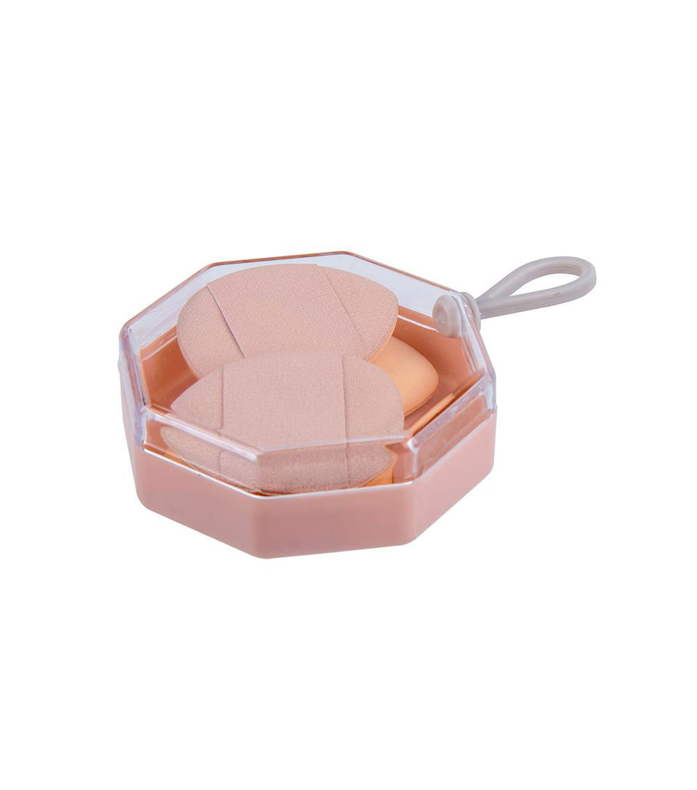 Mini Makeup Puff With Dedicated Case, Beige (4 pcs)