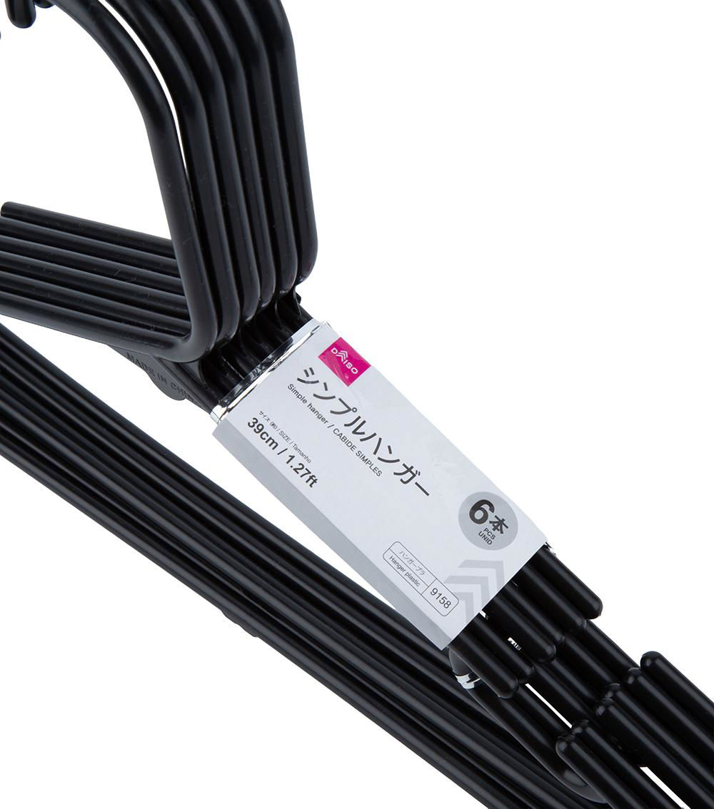 Simple Hanger, Black (6 pcs)