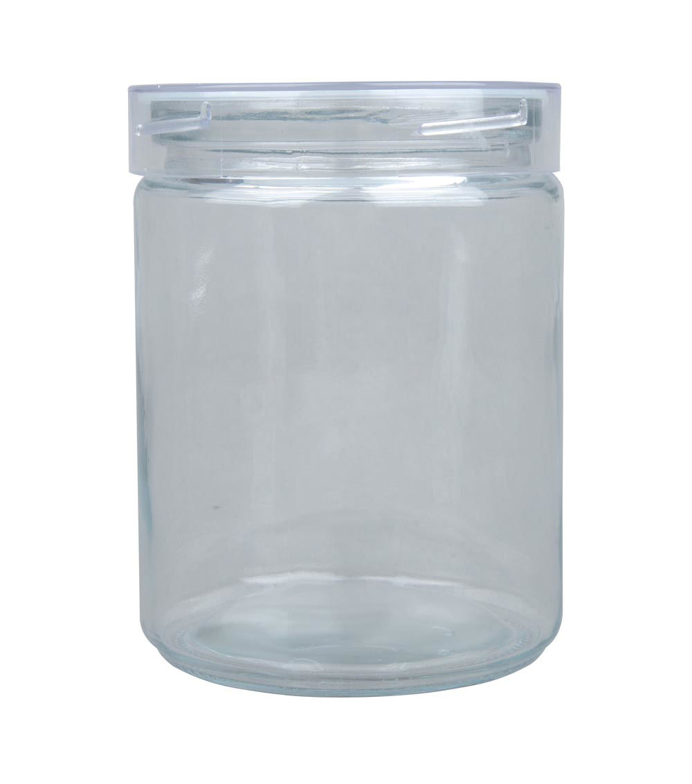 Glass Pot with Plastic Lid, Clear (1 pc) - 750ml