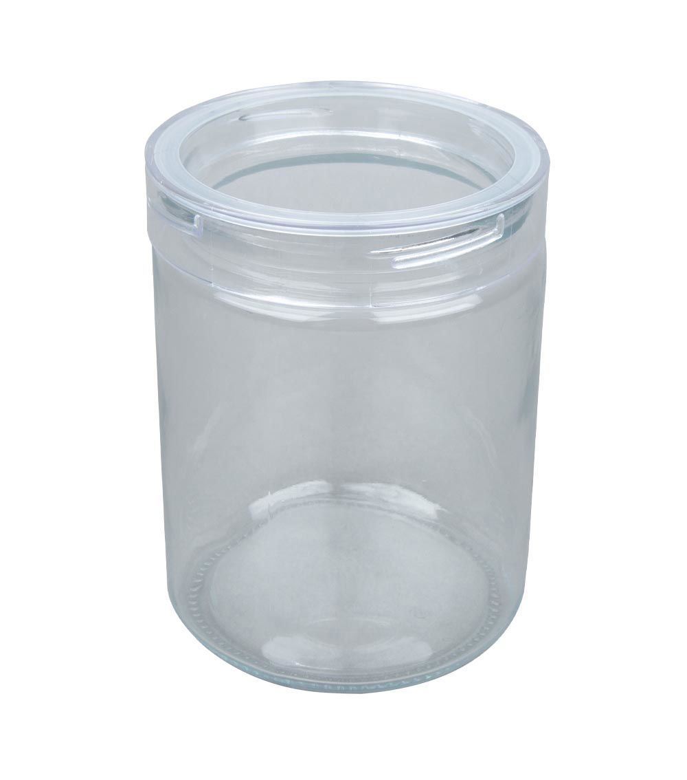 Glass Pot with Plastic Lid, Clear (1 pc) - 750ml