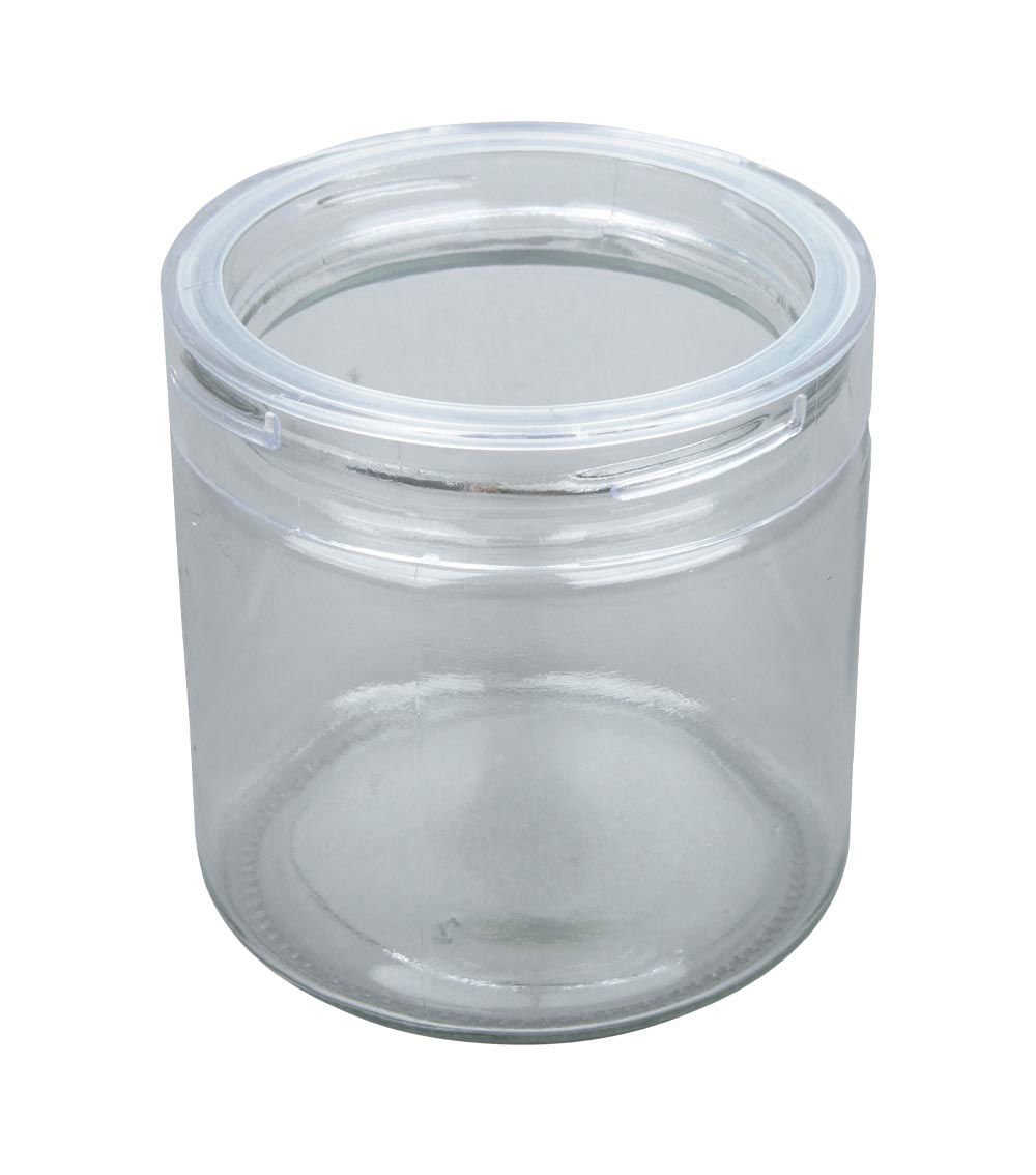 Glass Pot with Plastic Lid, Clear (1 pc) - 550ml