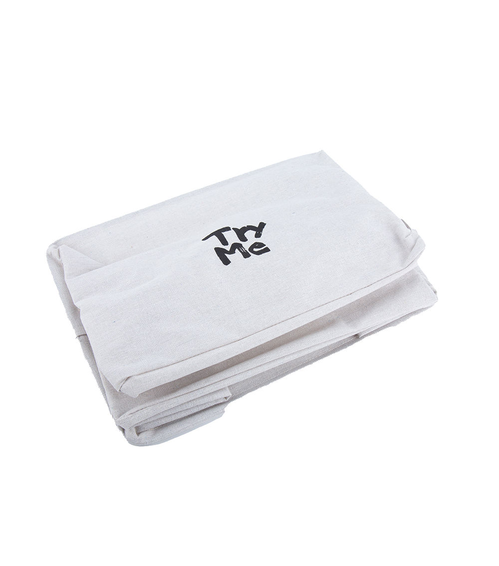 Fabric Storage Box, White (38cm x 26cm x 23cm)