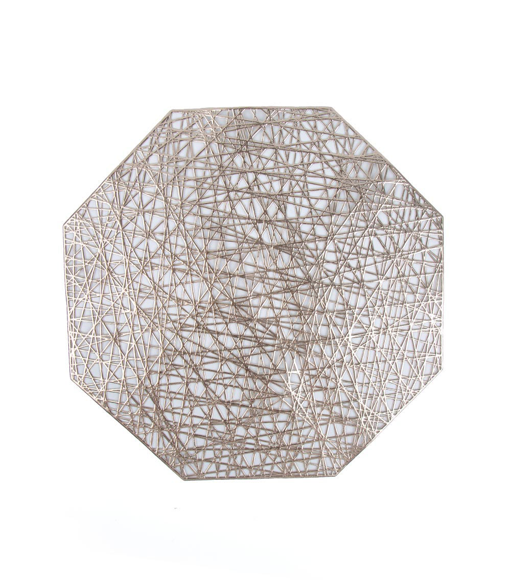 Octagon Placemat, Grey & Gold (1 pc)