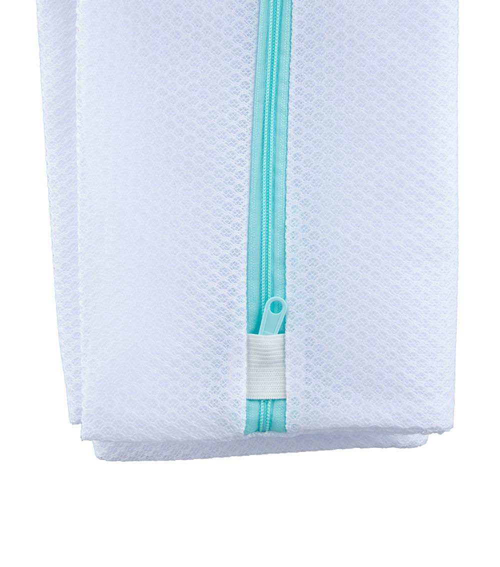 Large 2-Layer Rectangular Laundry Net, White & Blue