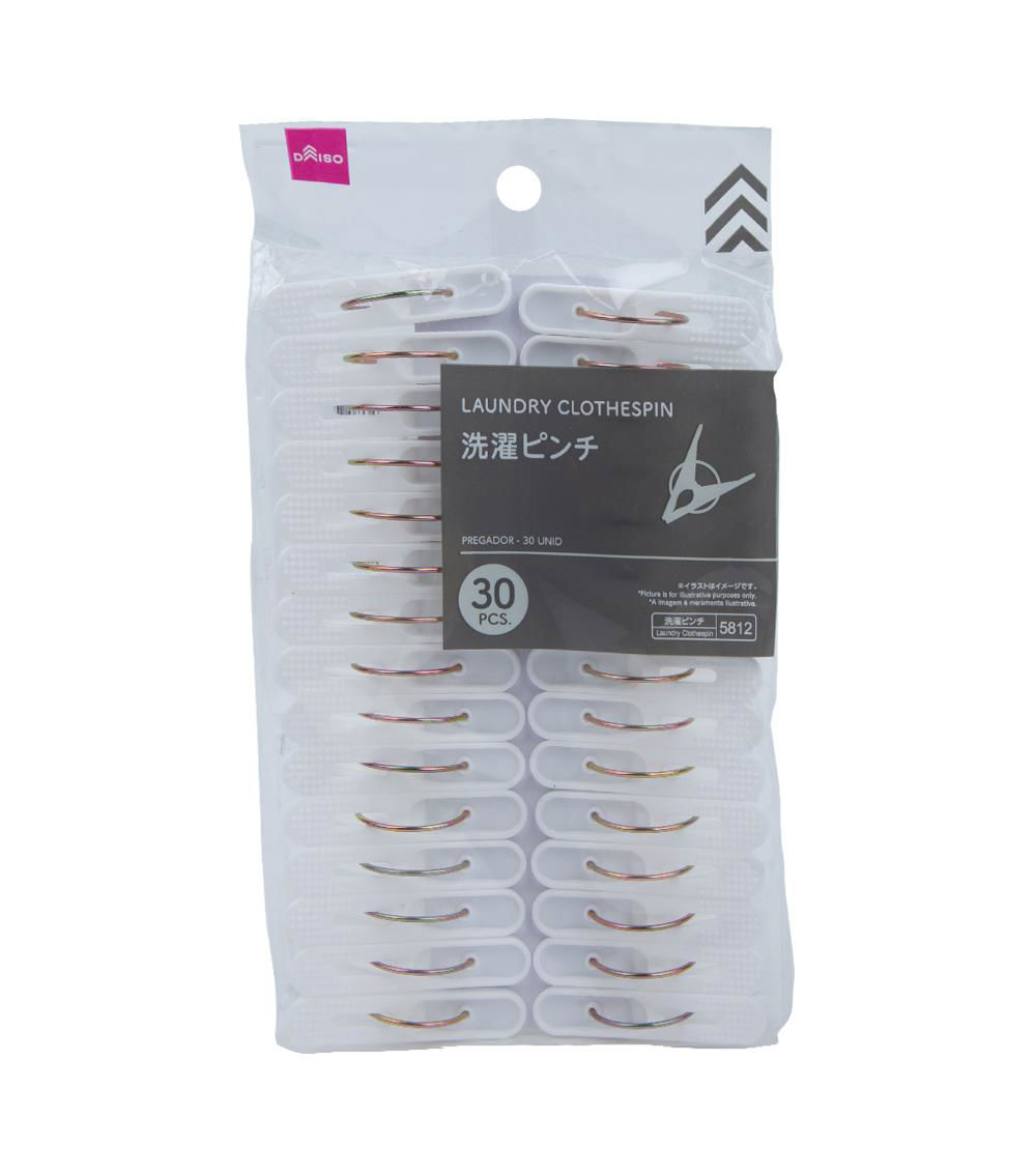 Laundry Clothespins, White (30 pcs)