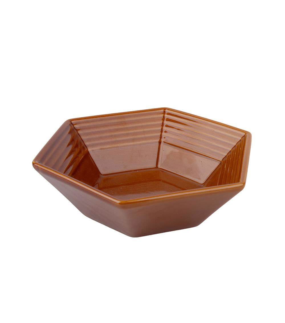 Hexagon Bowl, Brown (15.98cm)