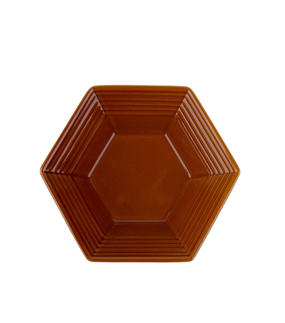 Hexagon Bowl, Brown (15.98cm)