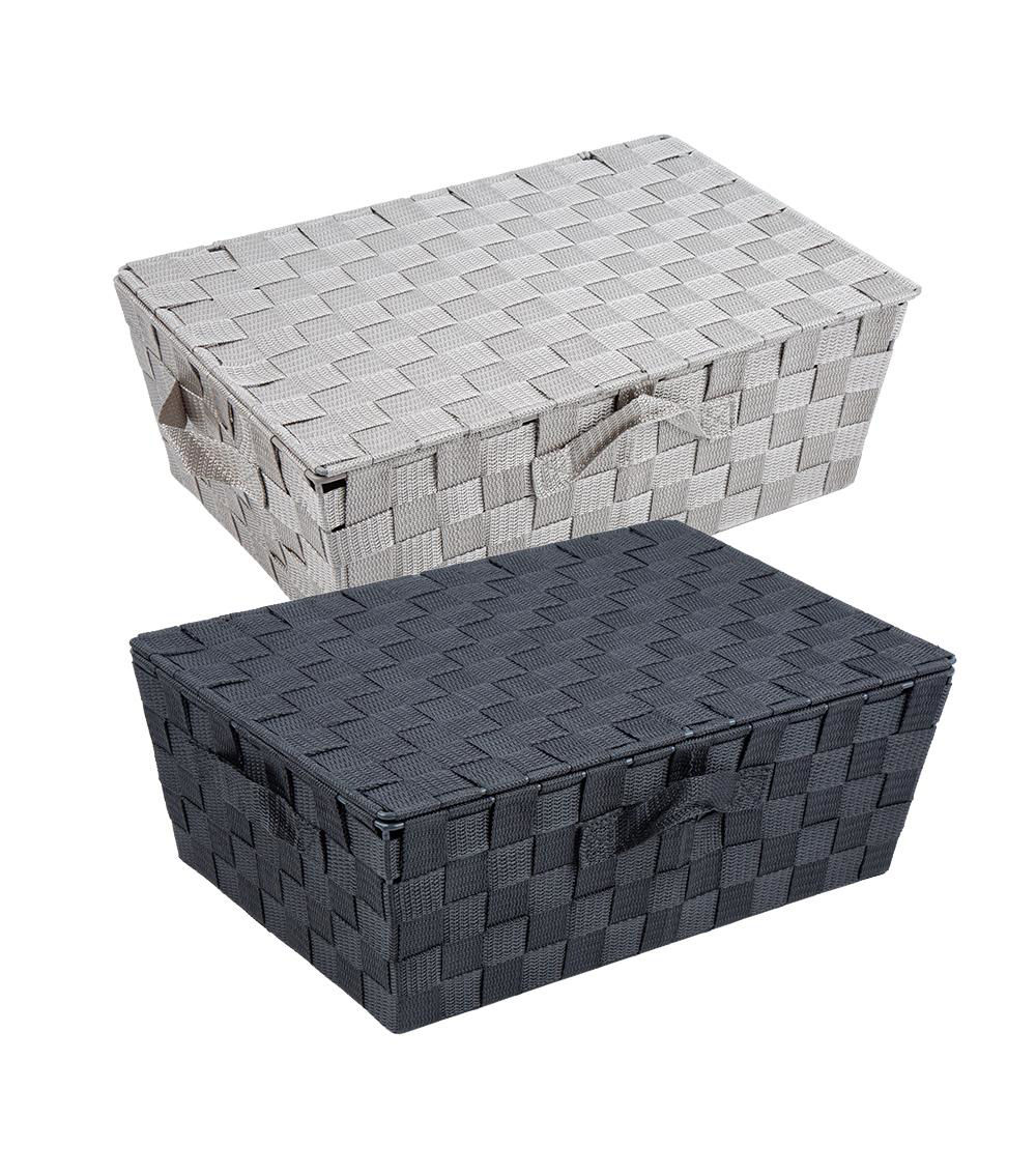 Polypropylene Storage Basket with Lid, Assorted (1 pc)