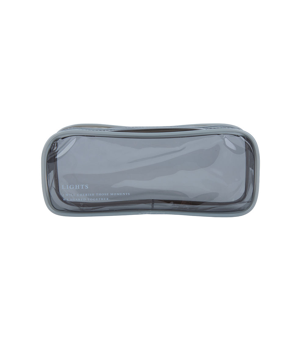 PVC Shadowed Pencil Case, Black
