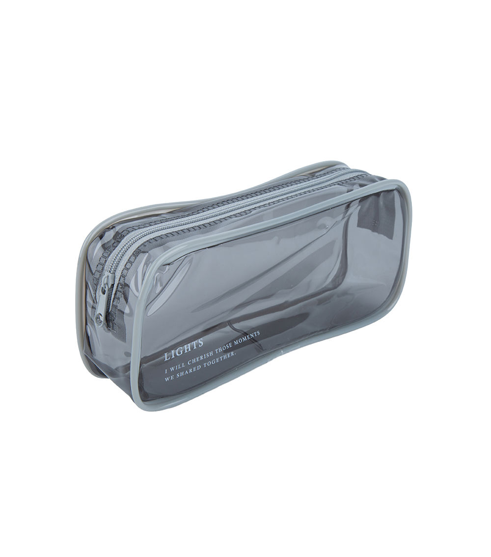 PVC Shadowed Pencil Case, Black