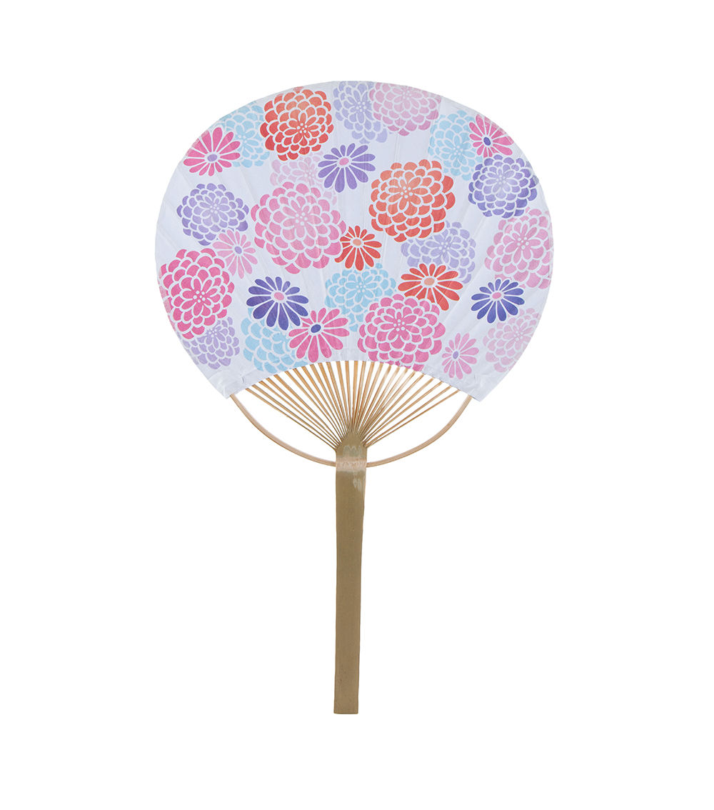 Flower Design Fan, Multicolor