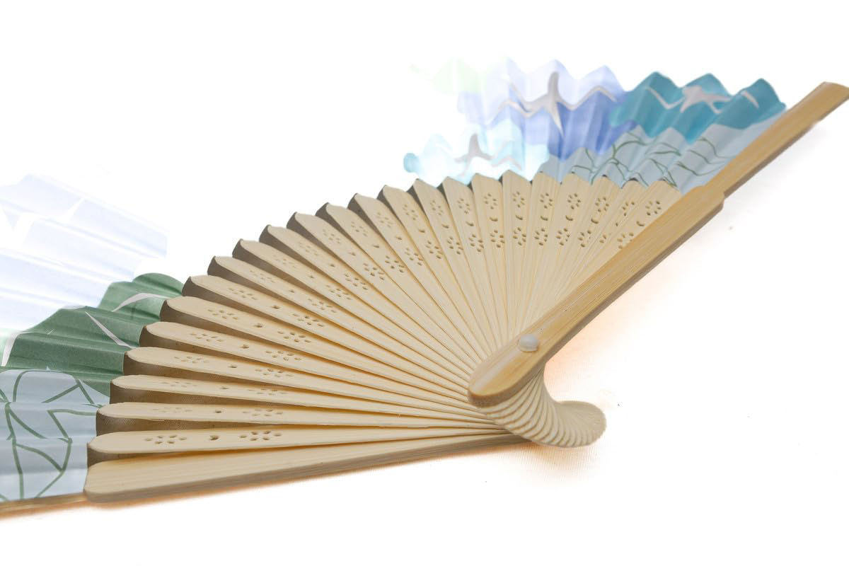 Paper Folding Fan (21 cm, Morning Glory Design)