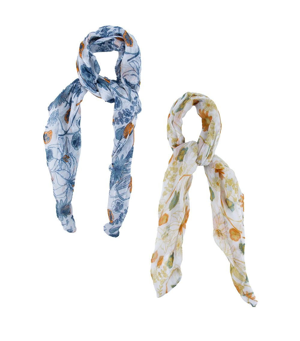UV Cut Botanical Scarf, Assorted 1 pc (60cm x 60cm)