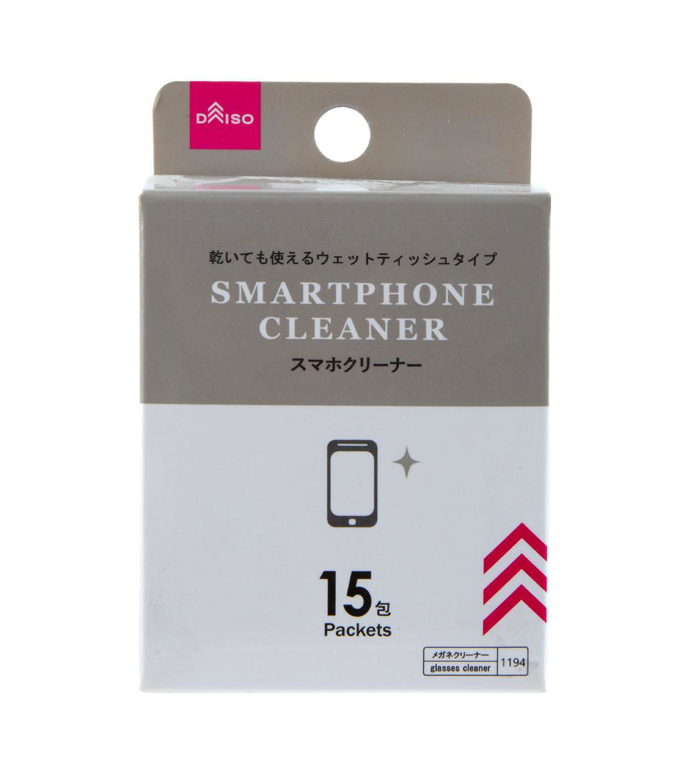 Smartphone Wet Wipes Cleaner, Grey & White (15 Packets)