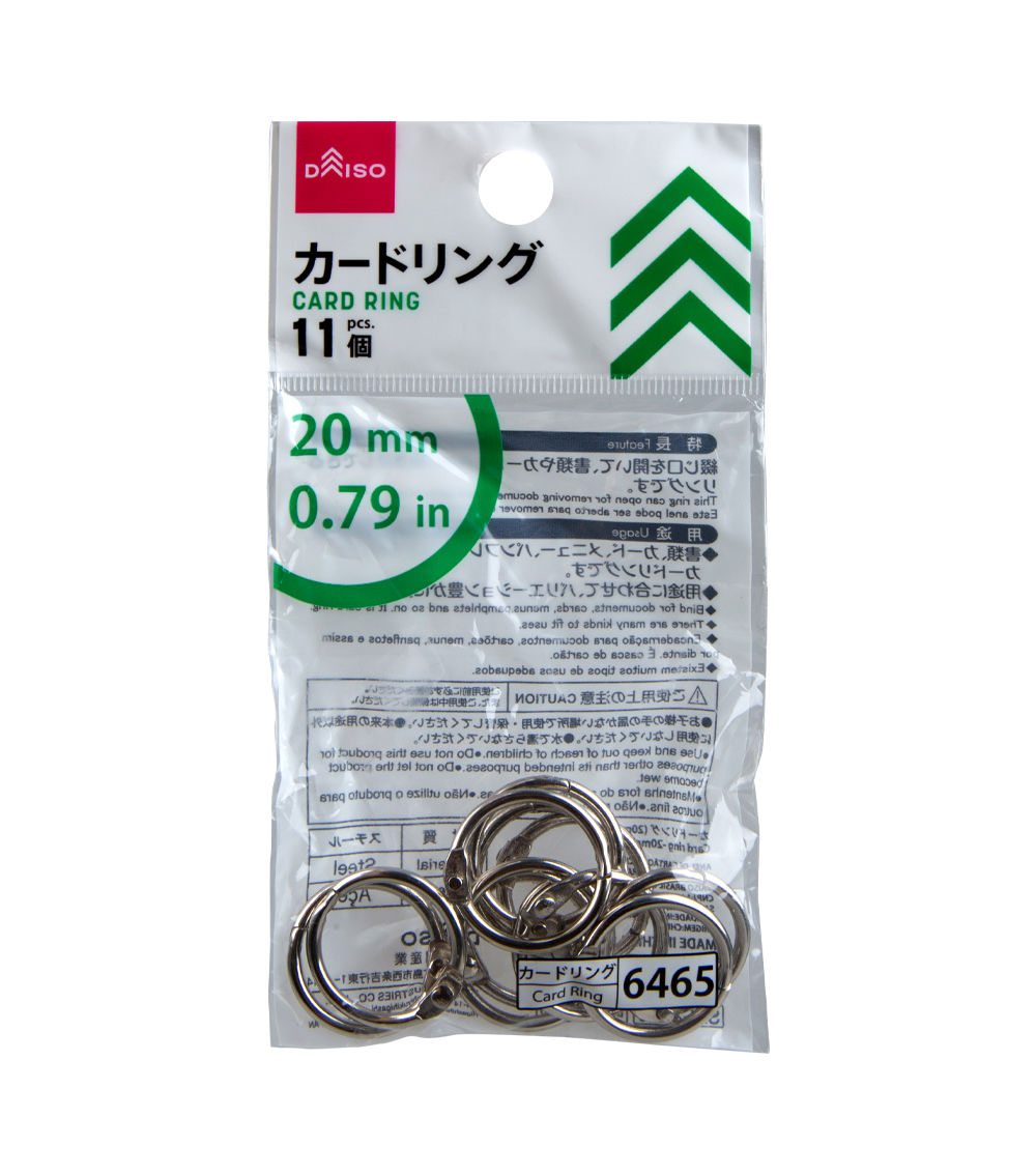 Card Ring Binder Clip Set of 11 pieces –Sliver 20mm (0.79in)