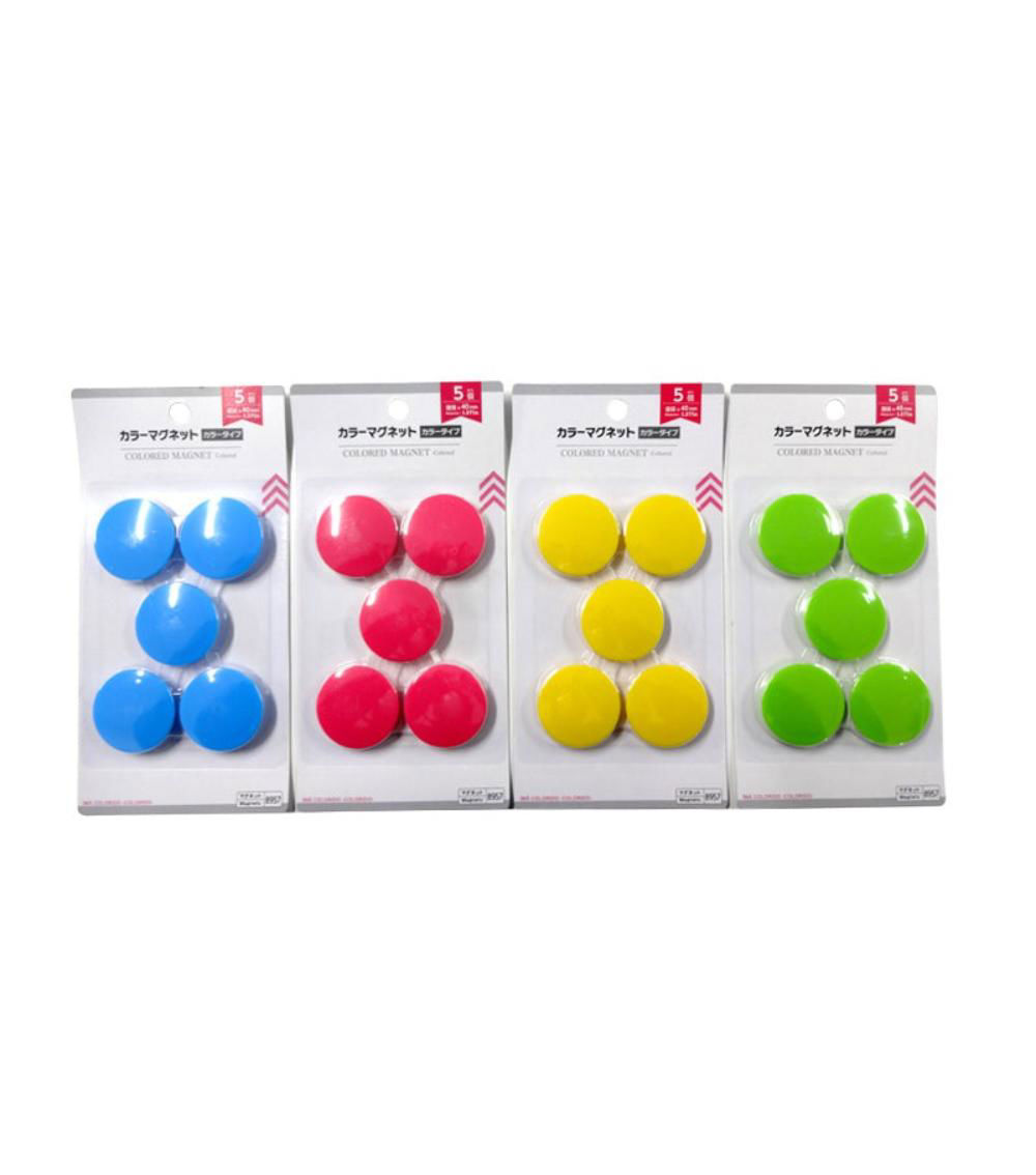 5-Piece 40mm Colored Magnet Set