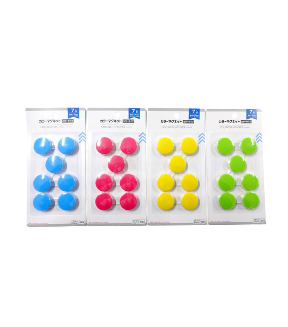 7-Piece 30mm Colored Magnet Set