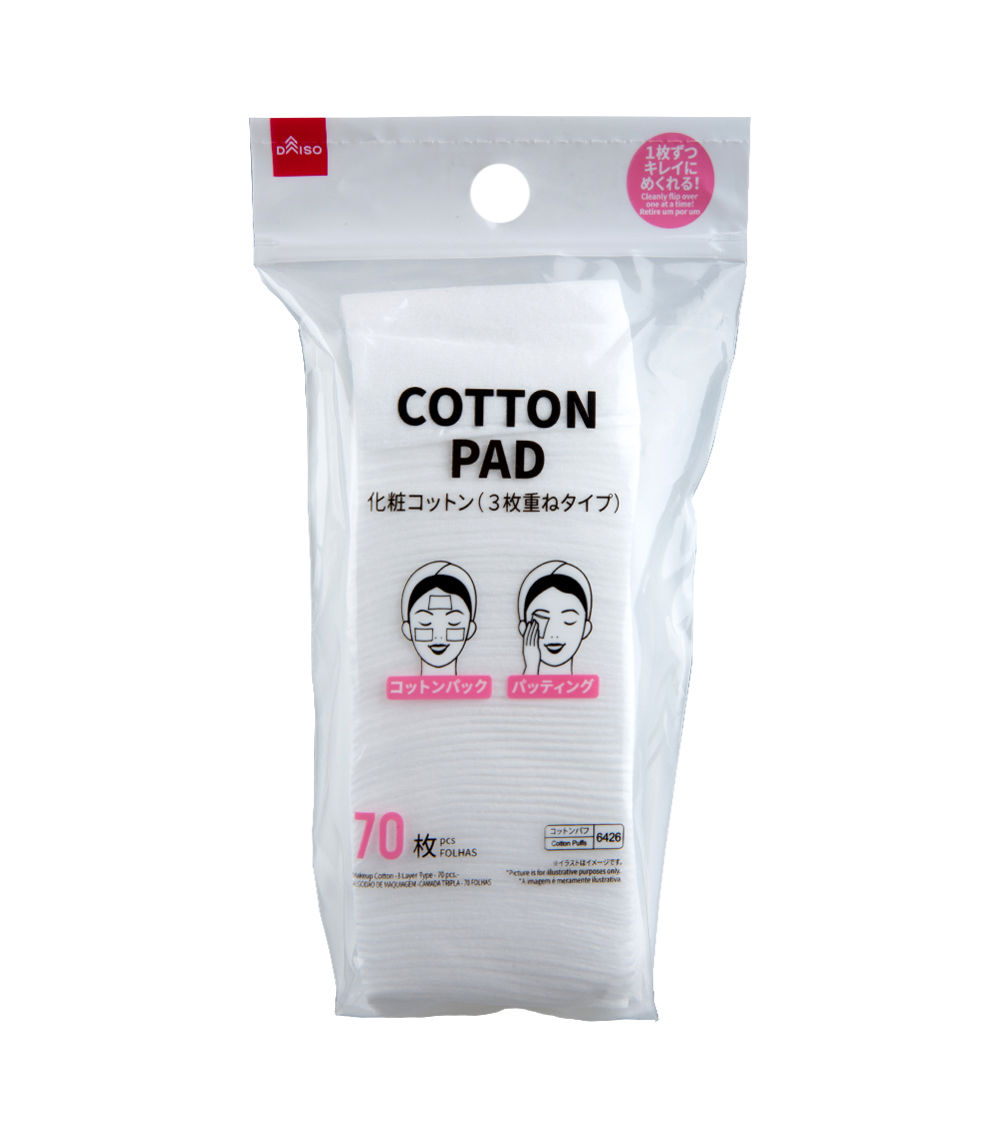 Makeup Cotton – 3-Layer Type, White (70 Pcs)