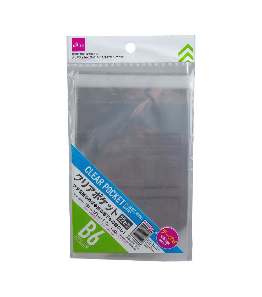 B6 Pockets with Tape, Clear (22 pcs)