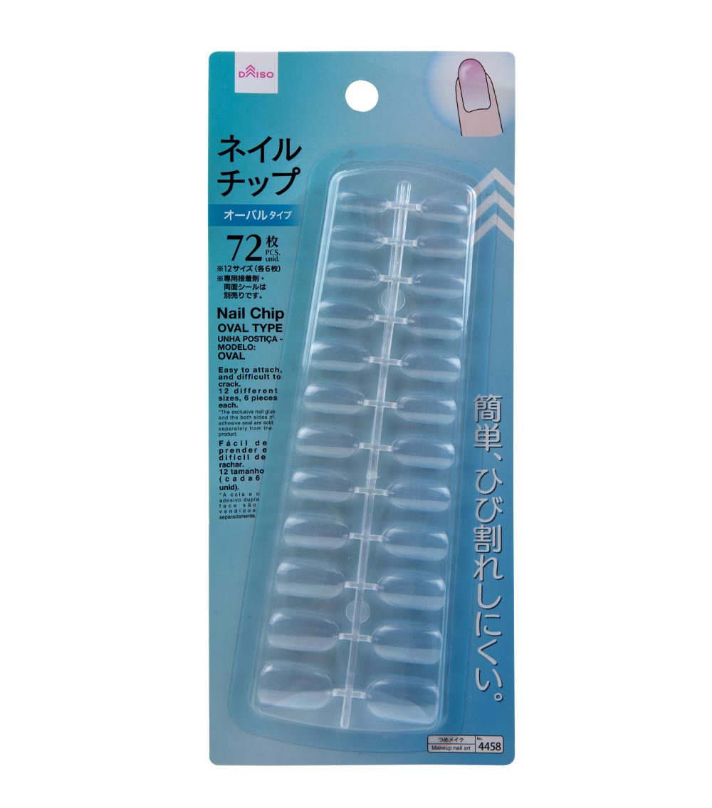 Oval Nail Chips, Clear (72 pcs)