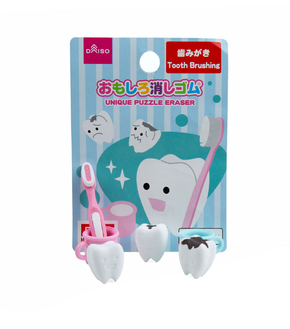 Tooth Brushing-Themed Eraser – Multicolor