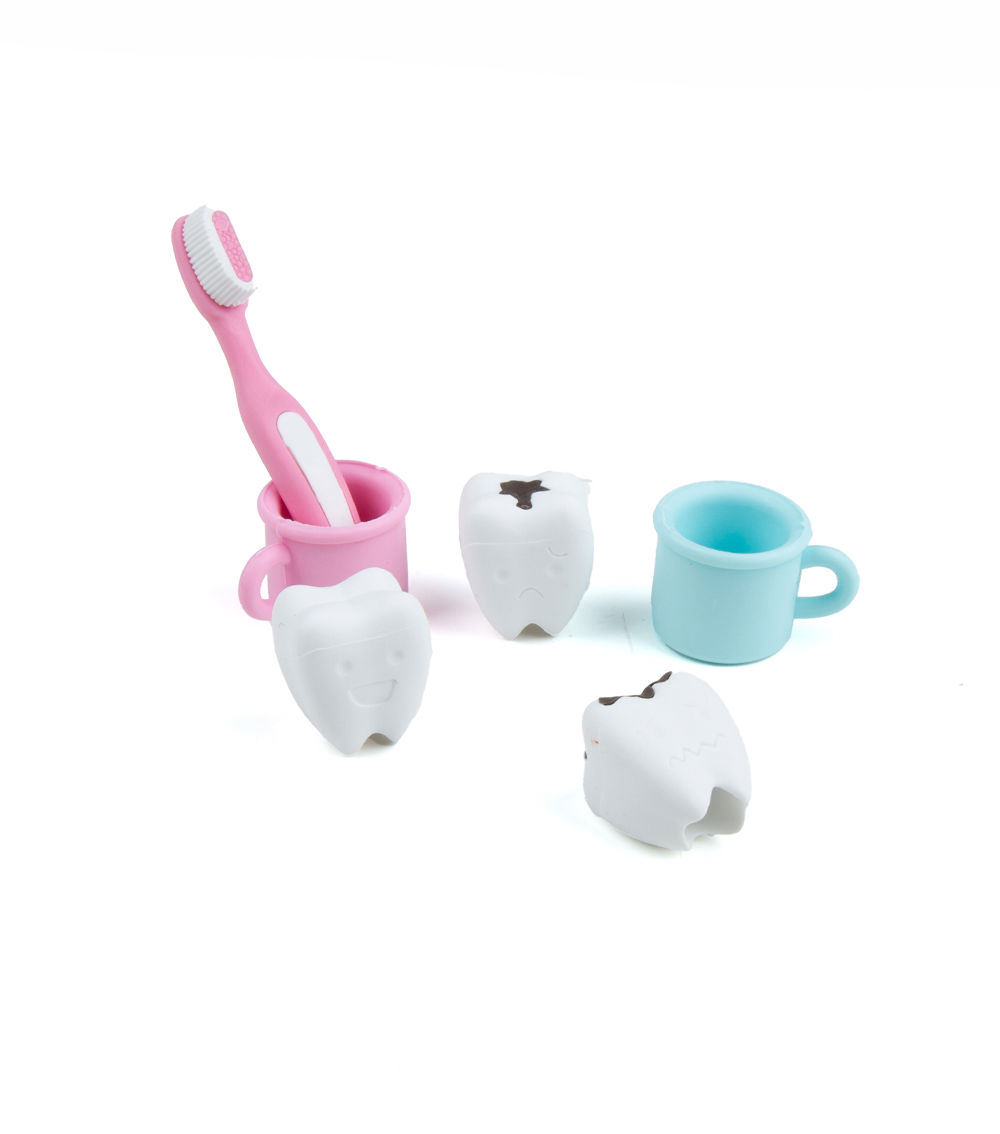 Tooth Brushing-Themed Eraser – Multicolor