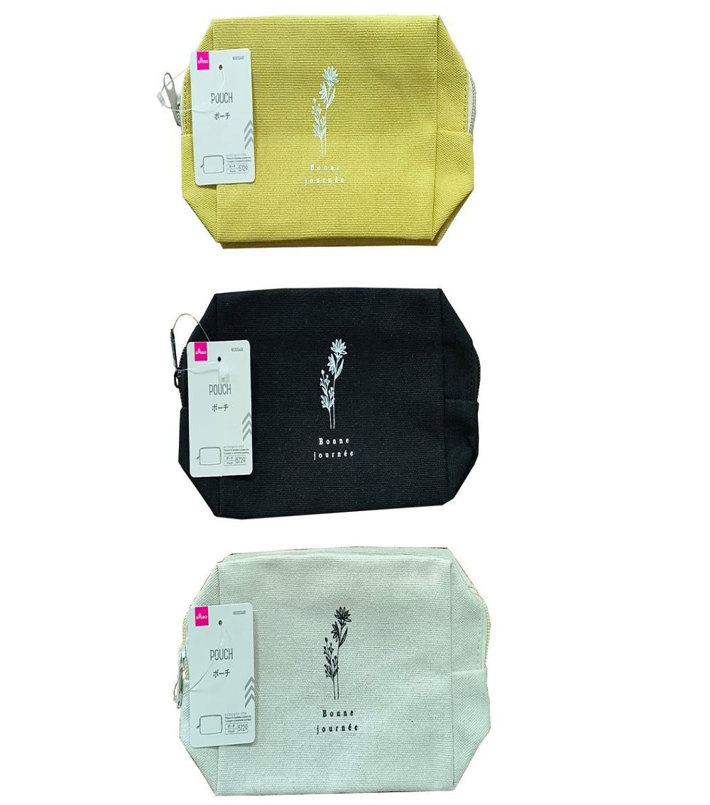 Fabric Pouch with Zipper, Assorted (1 pc) 