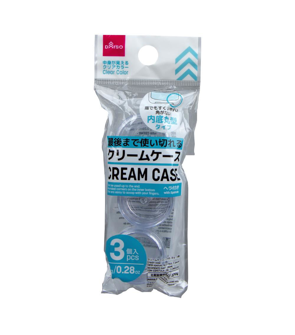 Cream Case with Spatula, Clear (3 pcs) - 8 g