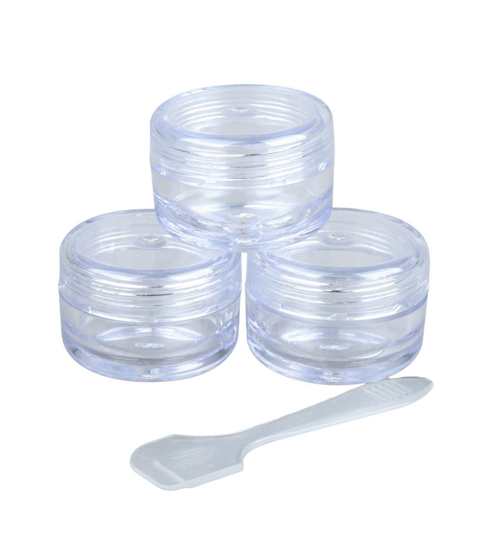 Cream Case with Spatula, Clear (3 pcs) - 8 g