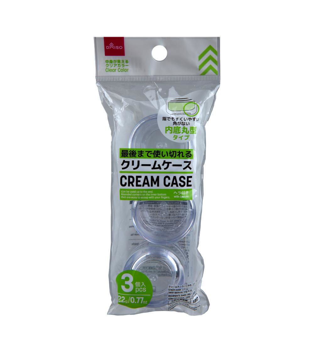 Cream Case with Spatula, Clear (3 pcs) - 22 g