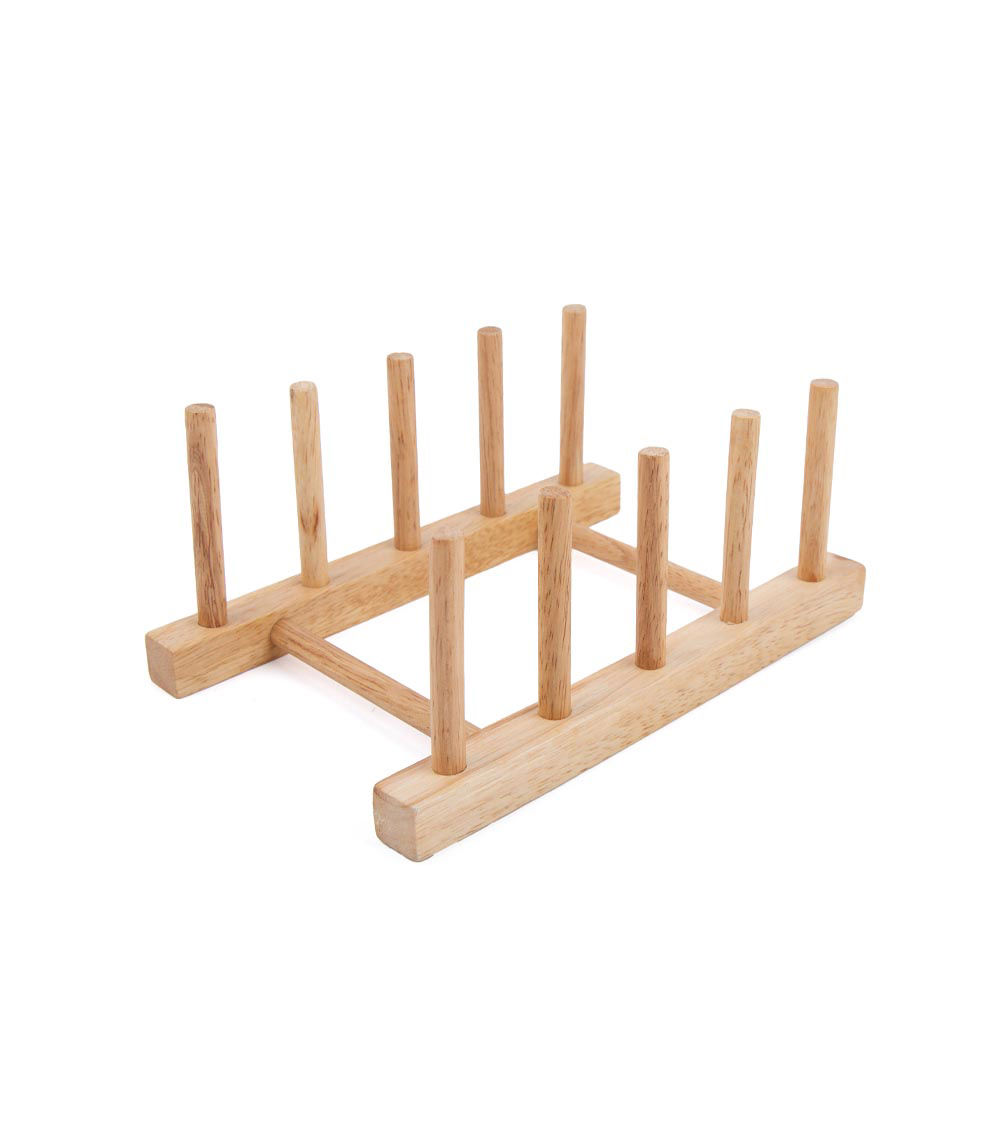 Wooden Dish Stand, Brown