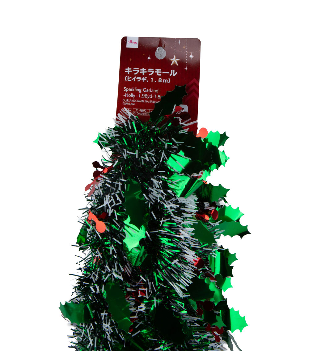 Christmas Sparkling Garland – Holly, 1.96 yd / 1.8 m