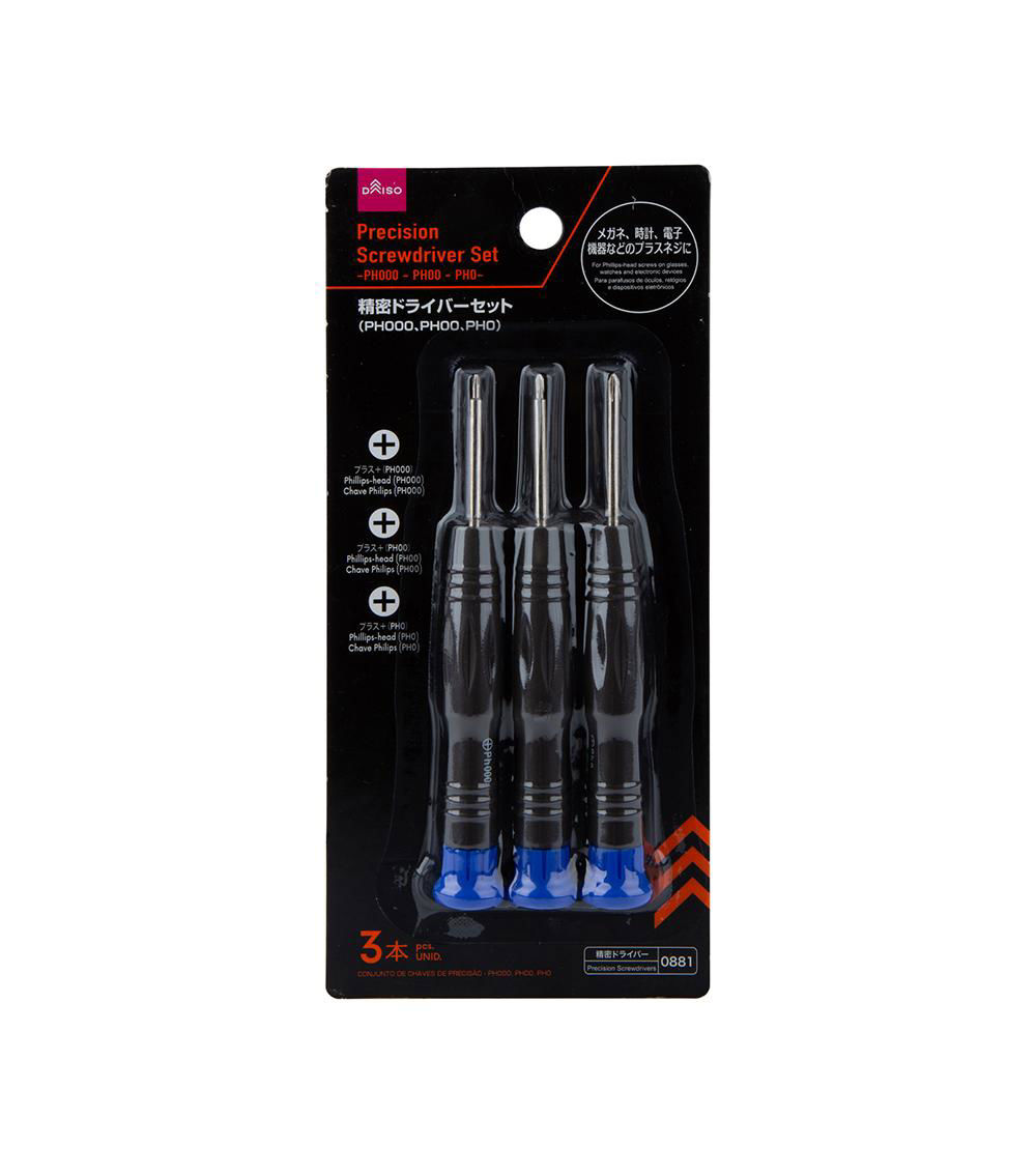 Precision Screwdriver Set, Blue & Grey (PH000, PH00, PH0)
