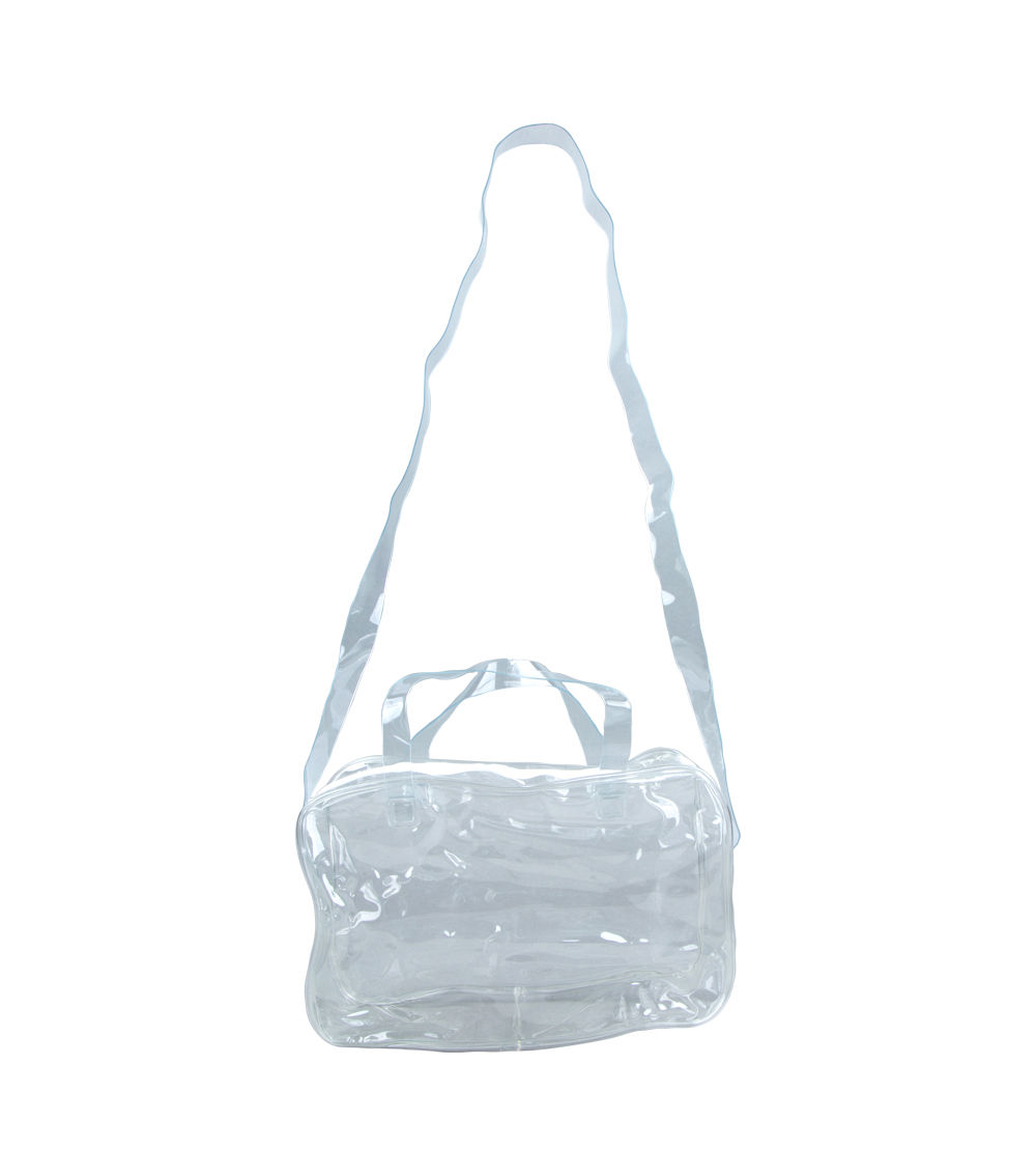 Clear Big Pouch with Handle & Shoulder Strap, Clear