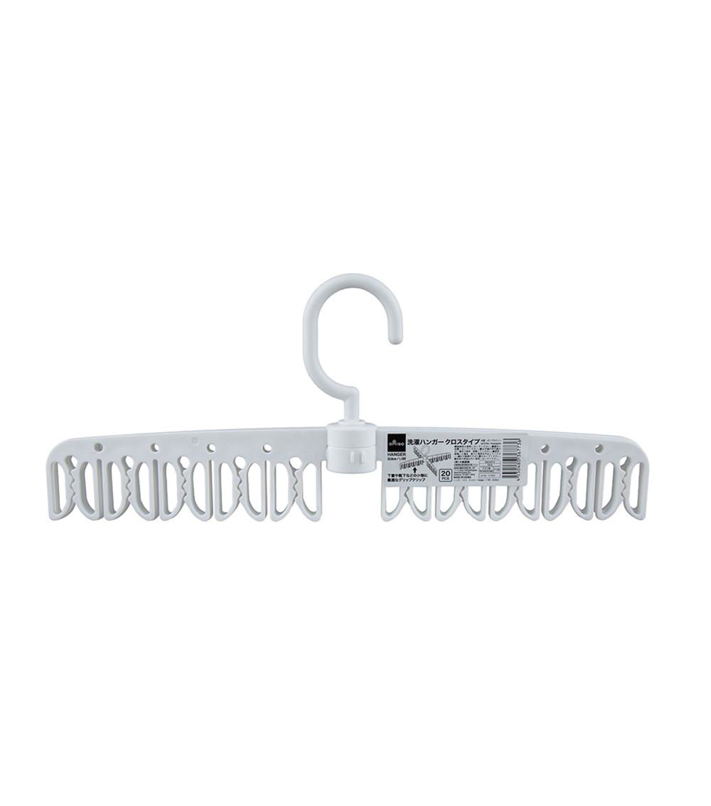 Cross Laundry Hanger with Clips, Assorted 1 pc (33.8cm)
