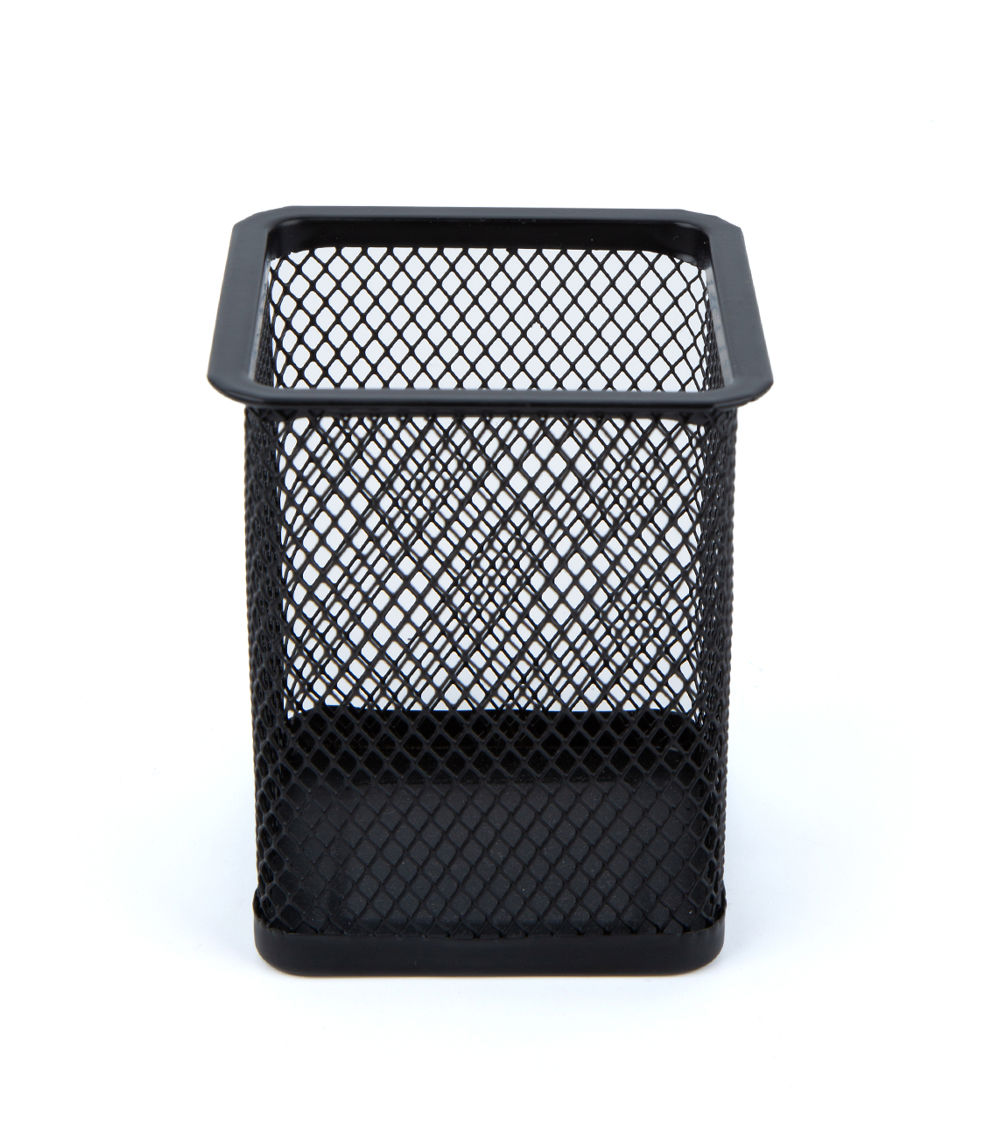 Wire Mesh Pen Holder – Square, Black