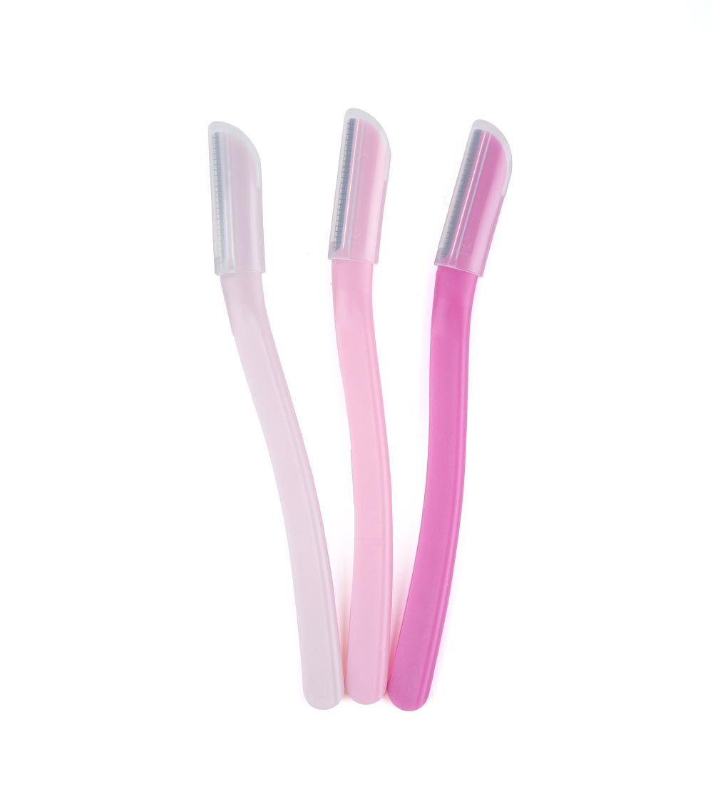 Facial Razor with Guard, Pink (3 pcs)