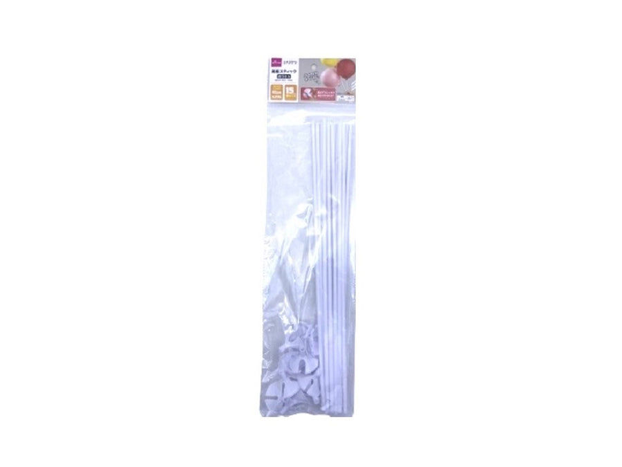 15-Piece Balloon Stick - 42cm , White