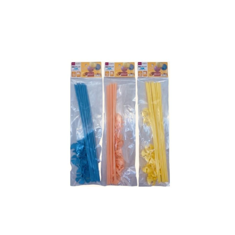 15-Piece Balloon Stick Set – 42cm, Assorted (1 Pc)