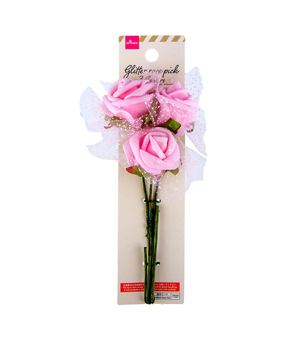 Glitter Rose Picks (3-Pack) - Assorted (1 pc)