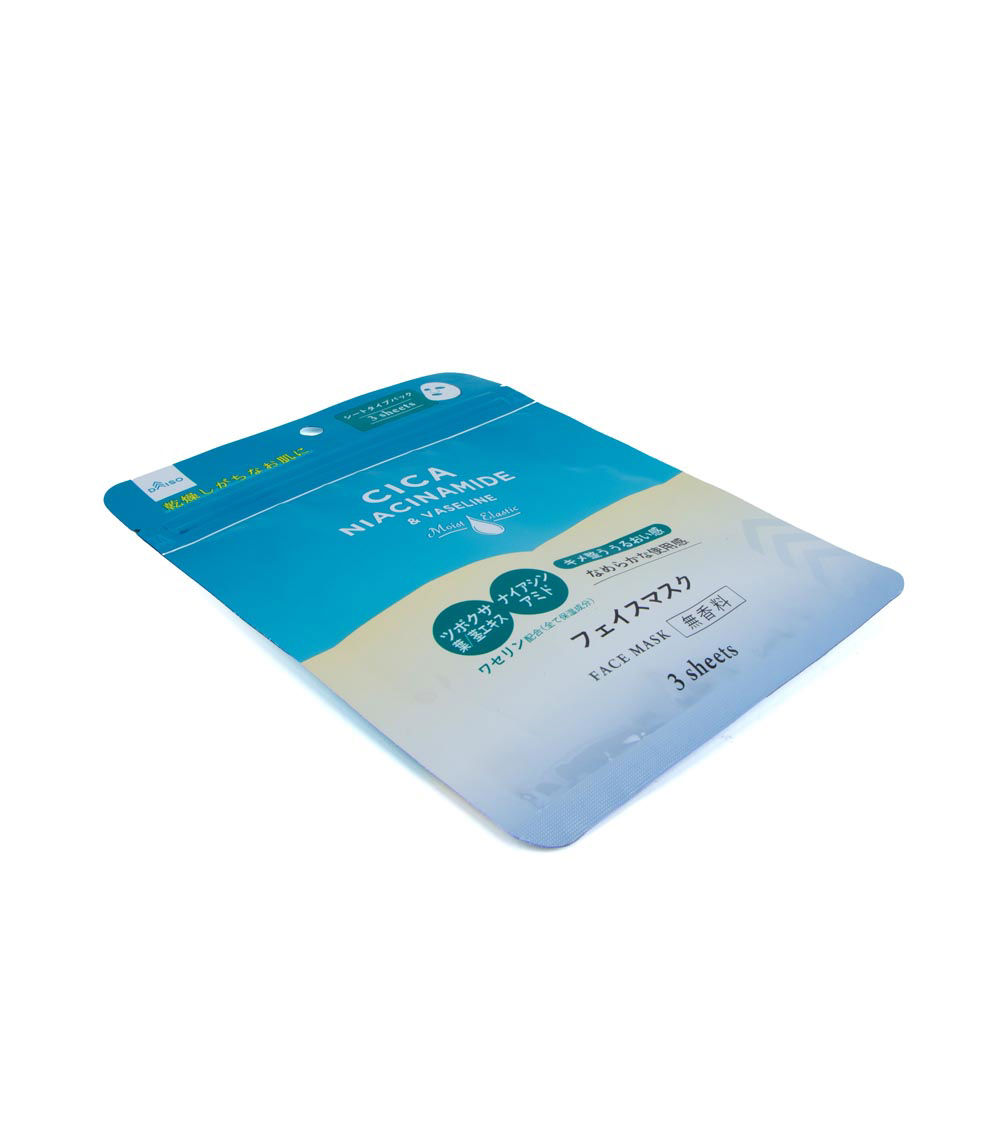 CICA Niacinamide & Vaseline Face Mask, White (3 Sheets)