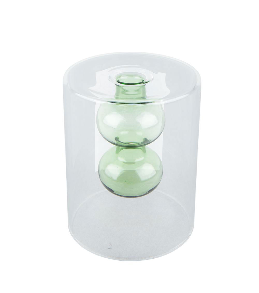 Double Wall Glass Vase, Assorted (1 pc)