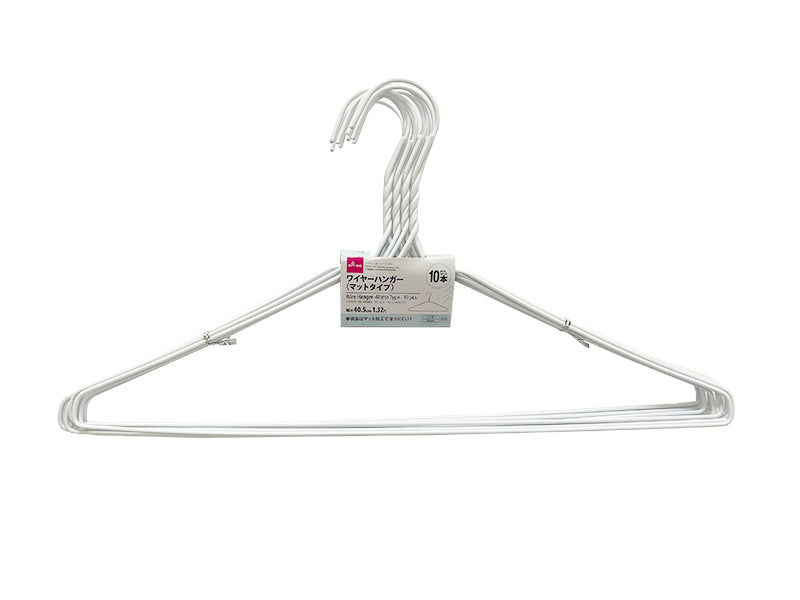 Durable Wire Hangers – White (10-Pack)